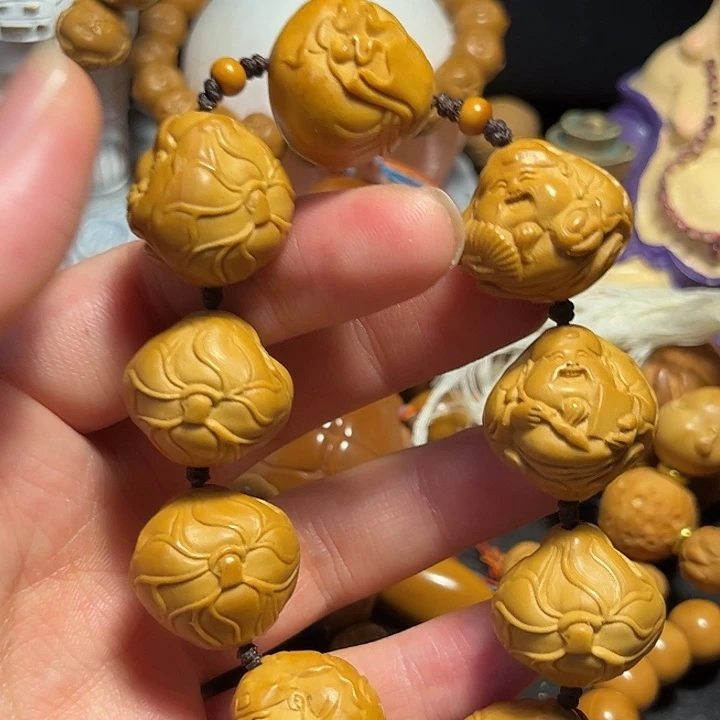 橄榄核手串/手链荷叶财神