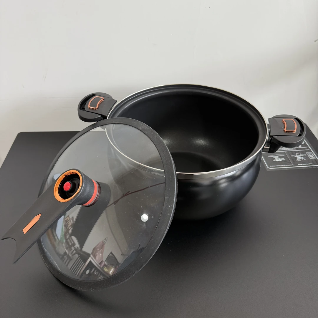 Xan微压锅家用大容量不粘汤锅炖锅多功能（黑色微压锅）