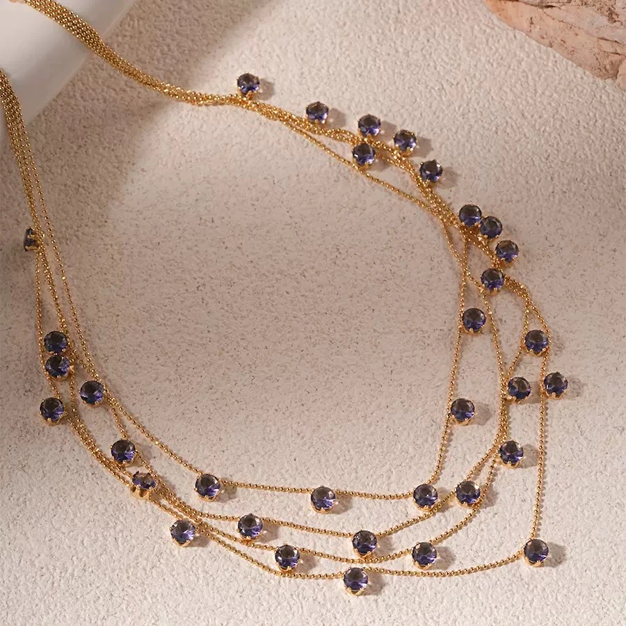 轻奢黑水晶锁骨链