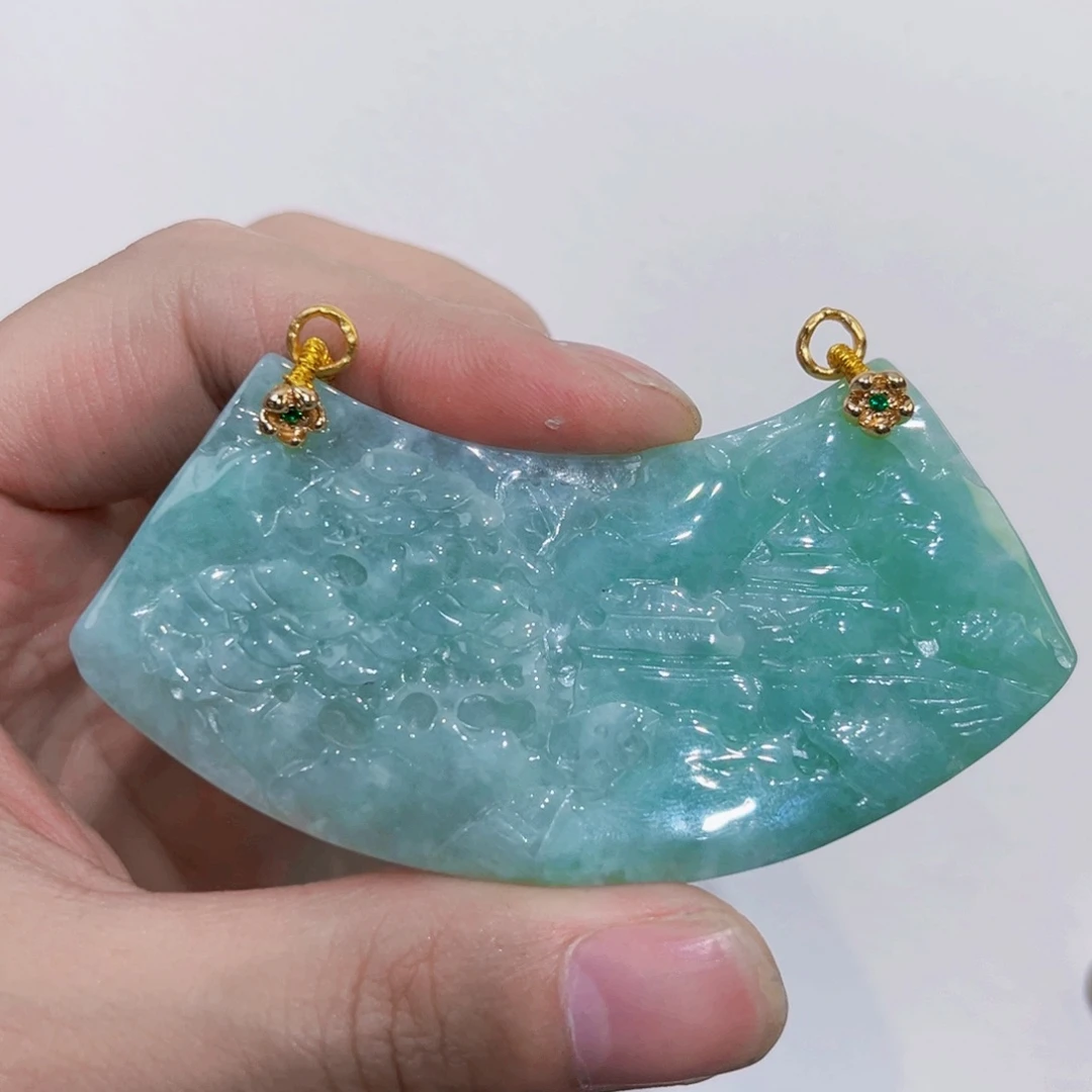 翡翠未镶嵌吊坠(赠链)代编织