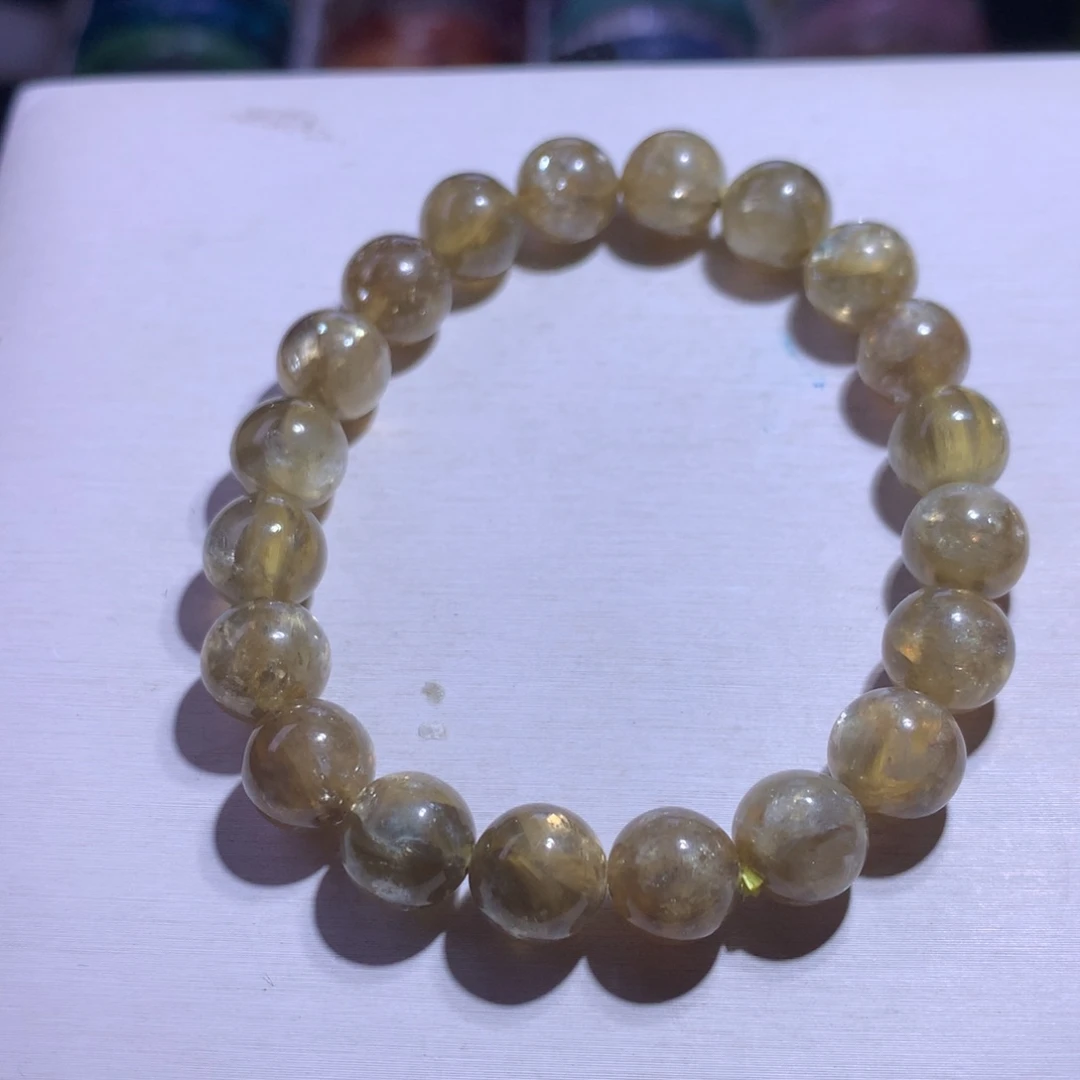 水晶银S925镶嵌手串金祖母9.8m38