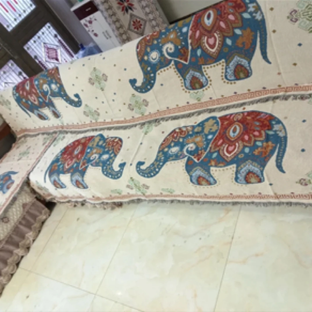 90x330【吉象如意】±5cm流苏沙发毯靠背巾单座多座沙发毯