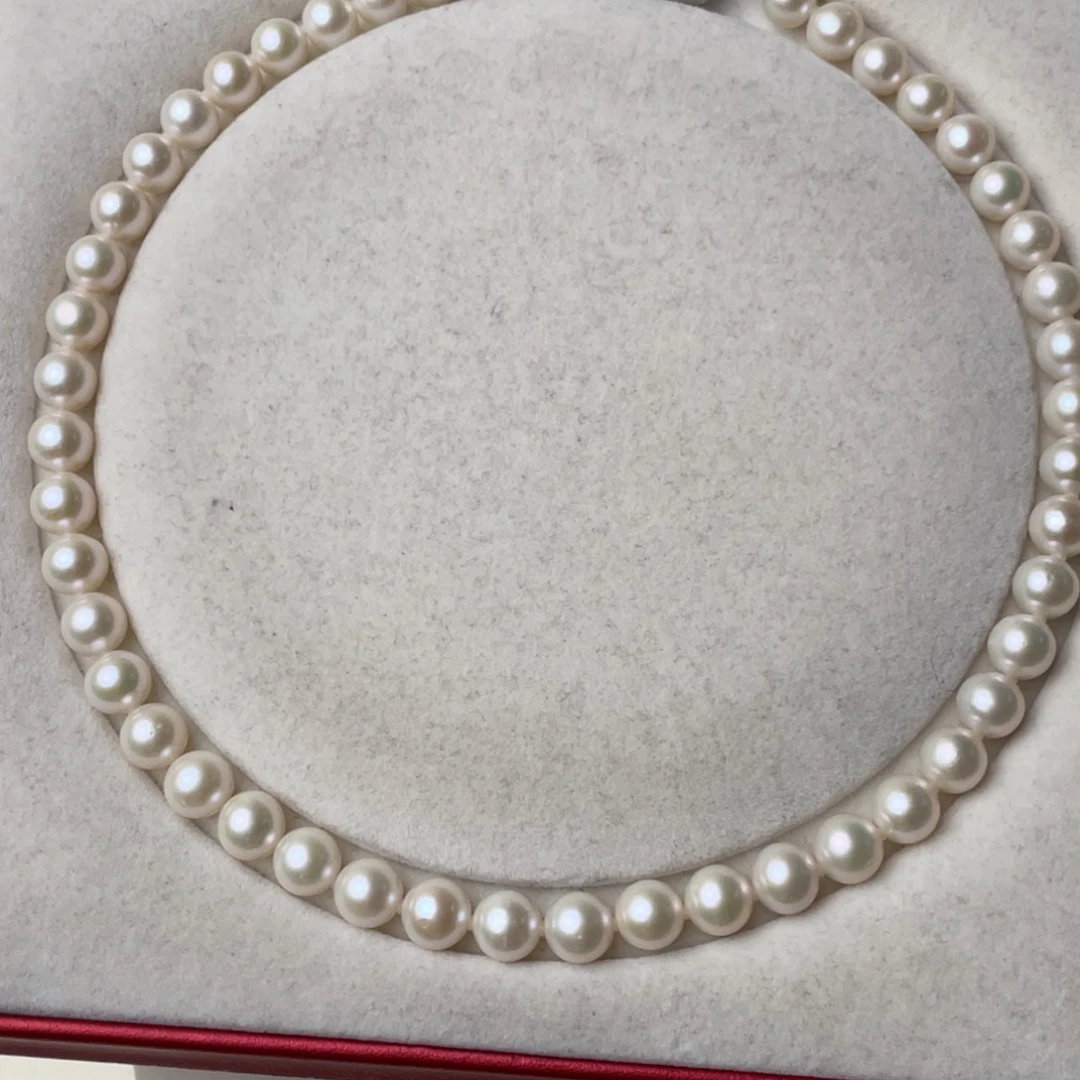 银S925镶嵌颈饰淡水珍珠8.5-9mm无核正圆