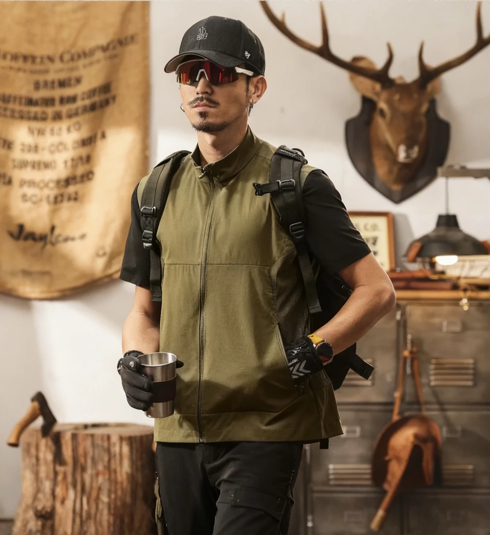 【奥莱撤柜】斐家2025秋冬马甲新款情侣款山系风透气功能型马甲外套