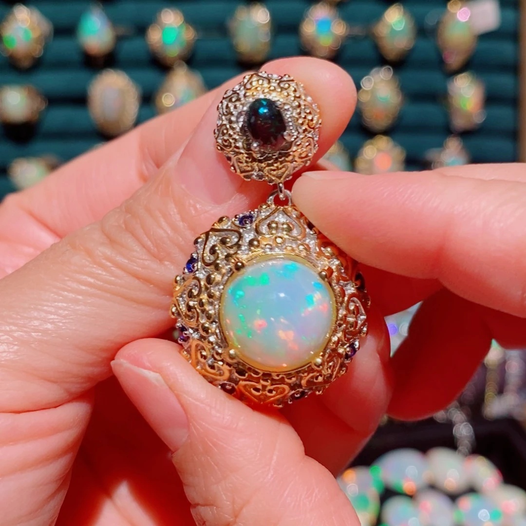 欧泊欧泊吊坠银S925镶嵌