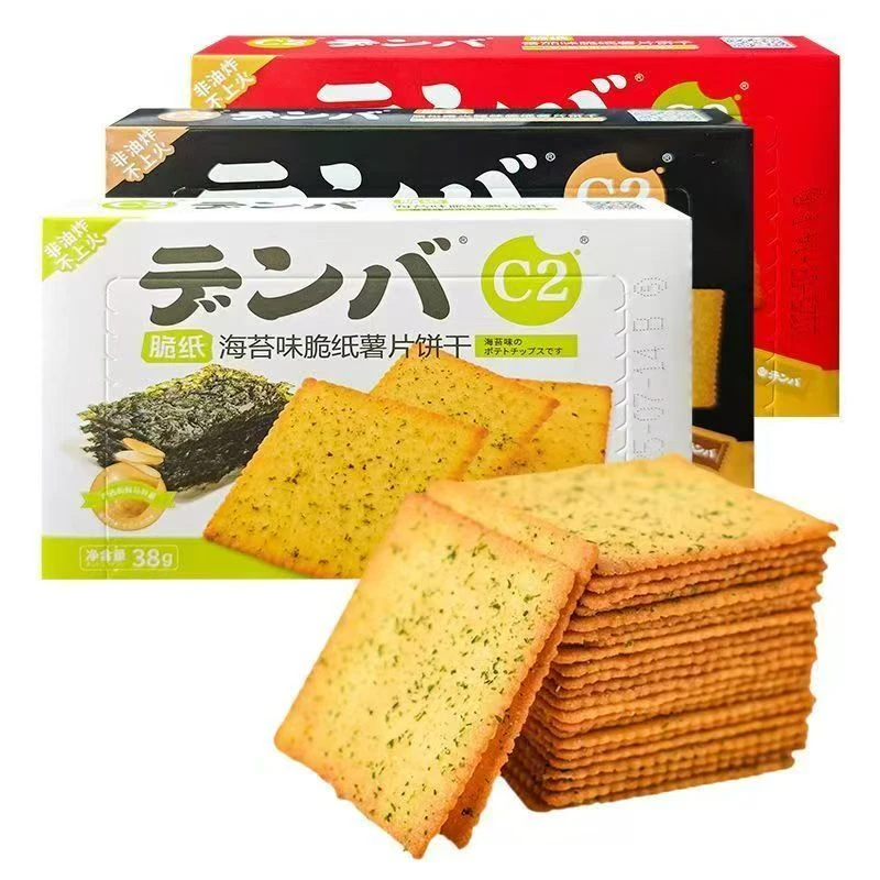 C2解馋日式饼干脆纸薯片海苔番茄味薄脆饼干休闲零食户外食品