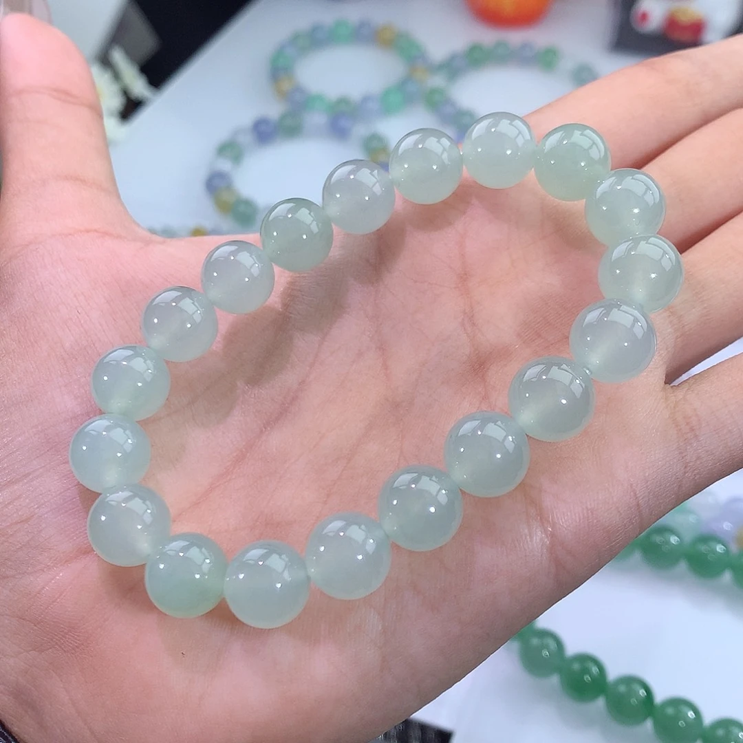 翡翠未镶嵌手链冰种甜绿手串