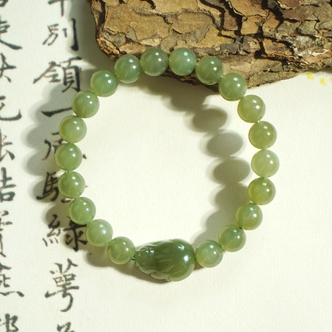 天然和田玉貔貅手串 多样性发一 14673
