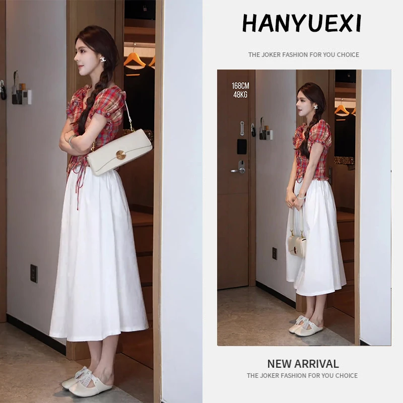 夏季一整套女装2025年新款韩版洋气显瘦时尚短袖上衣半身裙两件套