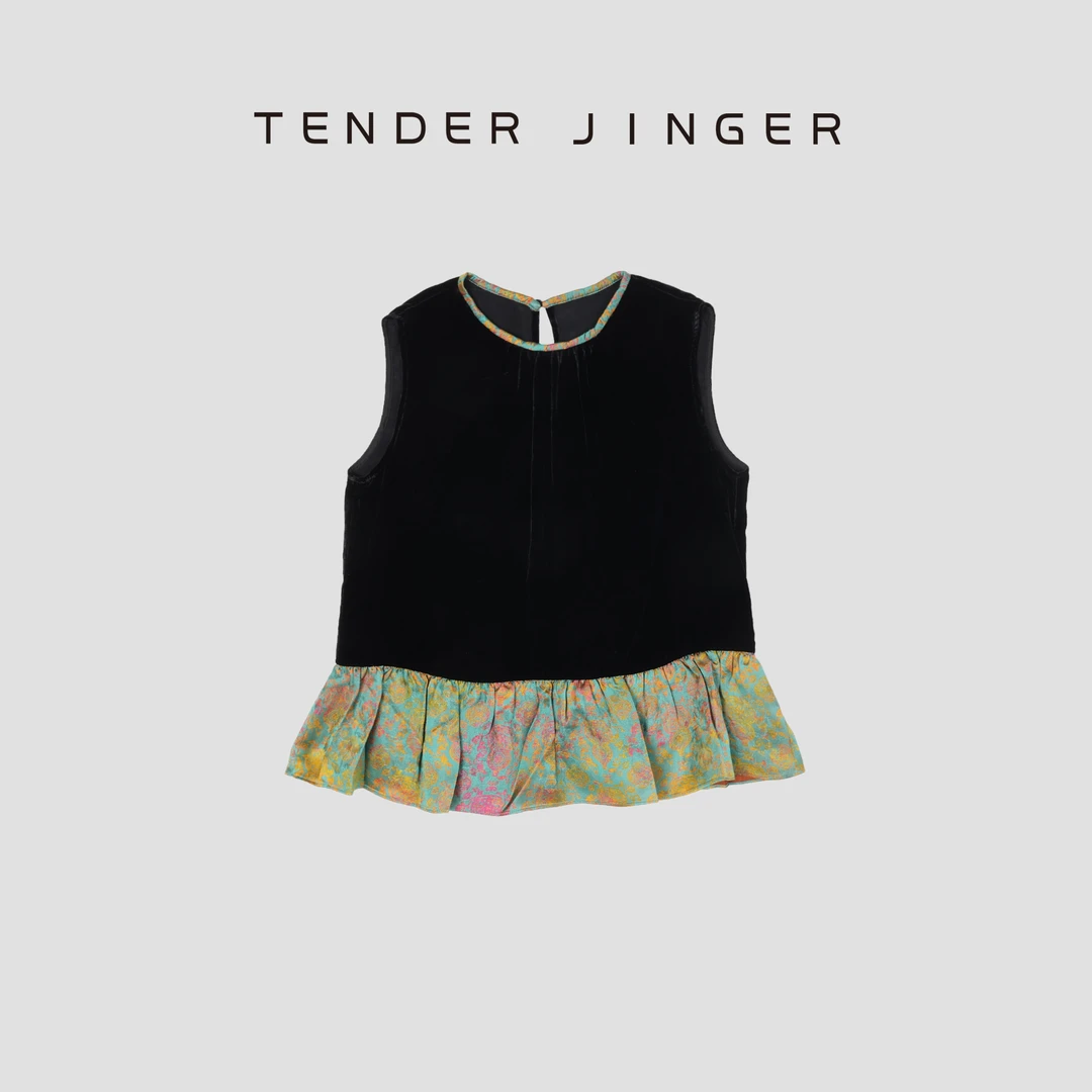 Tender Jinger圆领丝绒百搭上衣T52SZS30996