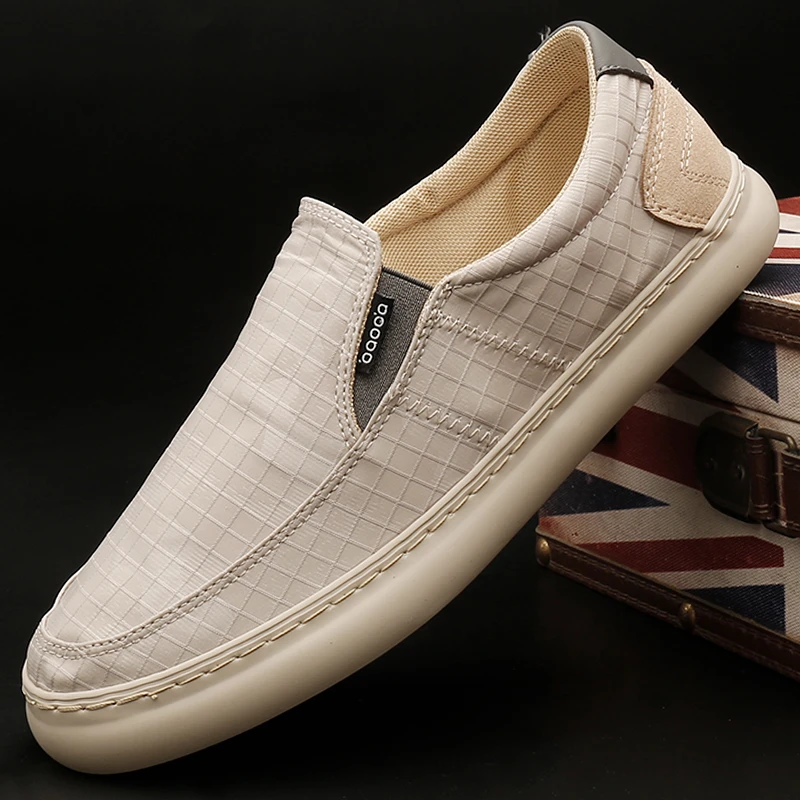 25009 男鞋透气硫化鞋春季软底一脚蹬懒人潮鞋男士休闲百搭布鞋