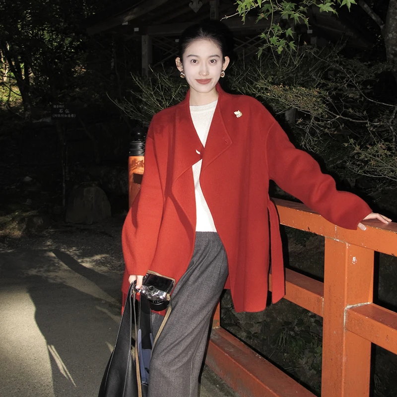 2025冬季立领毛呢外套女轻职风保暖冬长袖OB618