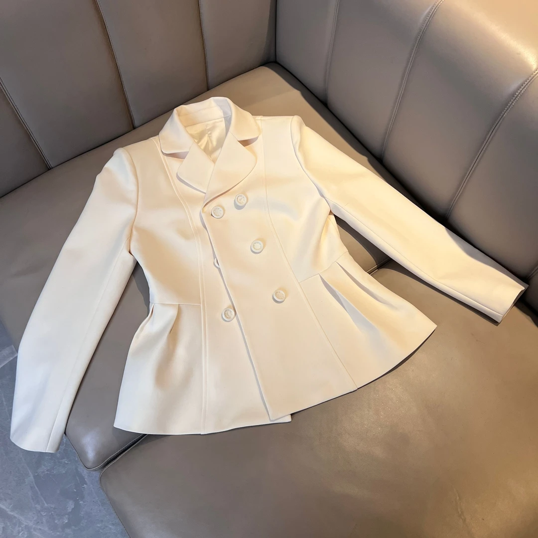 Ziiimooo新款Di*r双排扣手工扣西装短外套秋冬上衣短款女