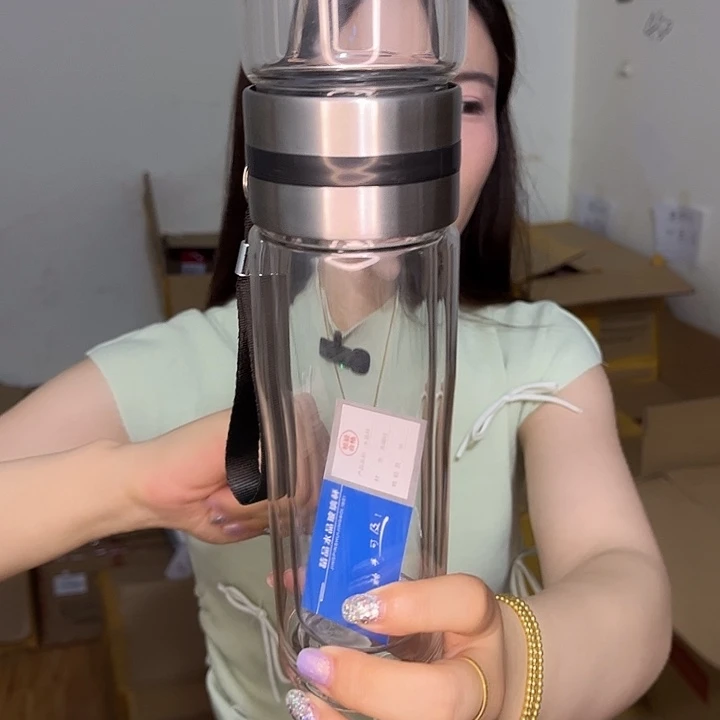 高硼硅玻璃盖子款茶水分离500毫升