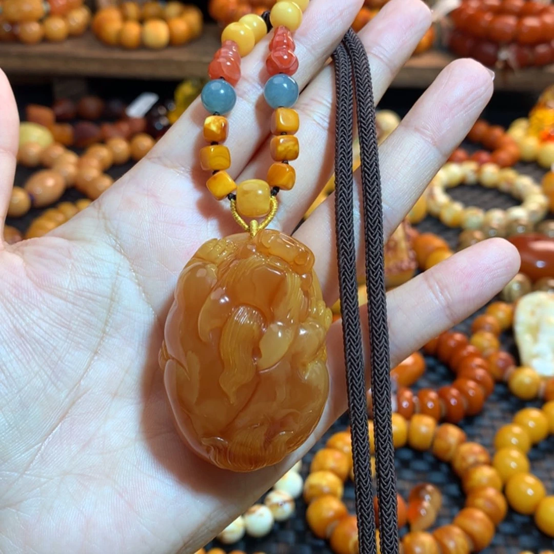 【闪购商品】蜜蜡吊坠(赠链)未镶嵌蜜蜡吊坠