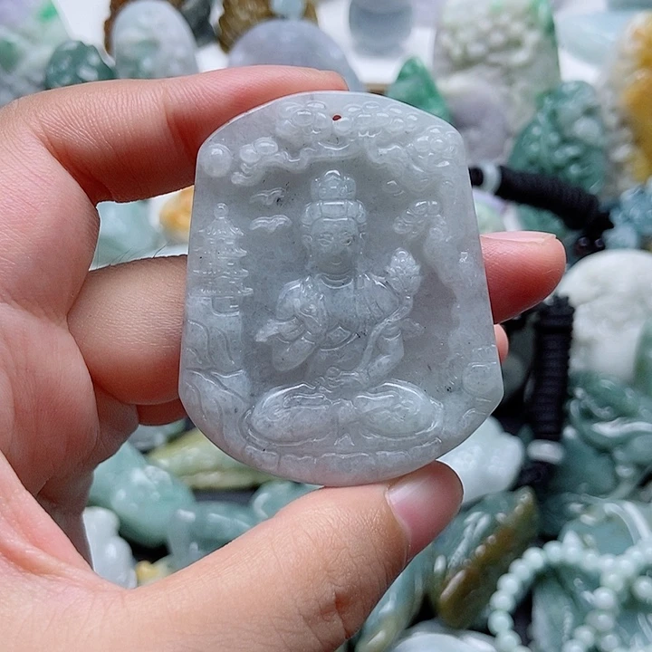 翡翠未镶嵌吊坠(不含链)1