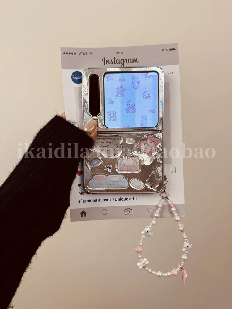 适用于三星zflip7/6/5手机壳purax华为pocket2可爱小米mixflip2