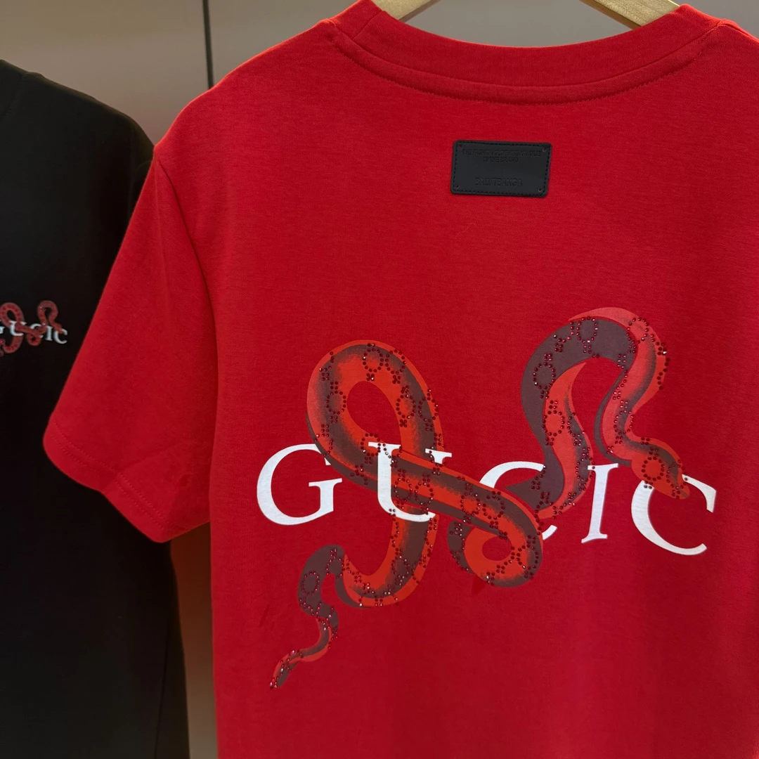 2025蛇年限定新款夏季男装时尚奢侈高级舒适设计师镶钻-8858#