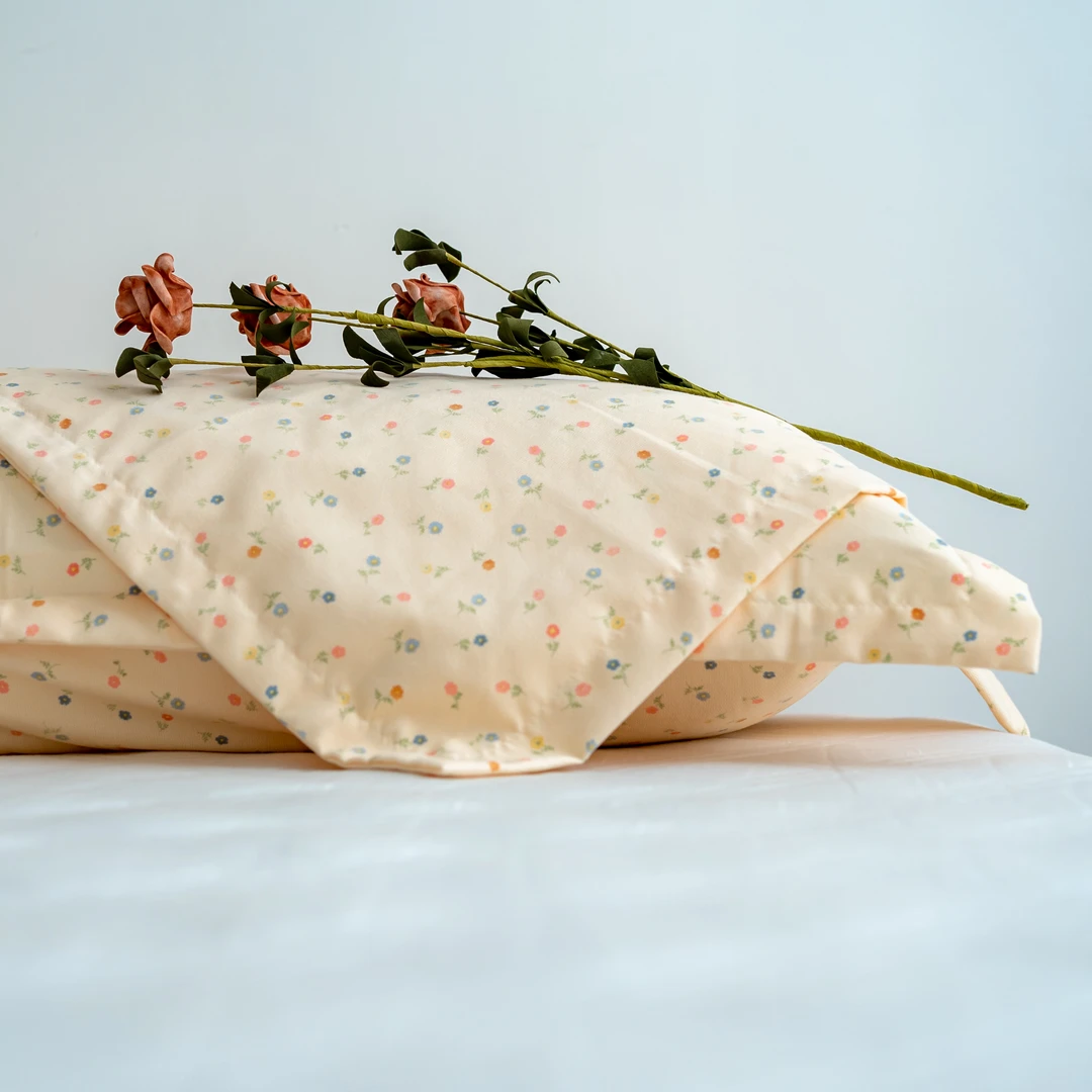 【京かわ会社】双层纱枕套一对装 田园小碎花