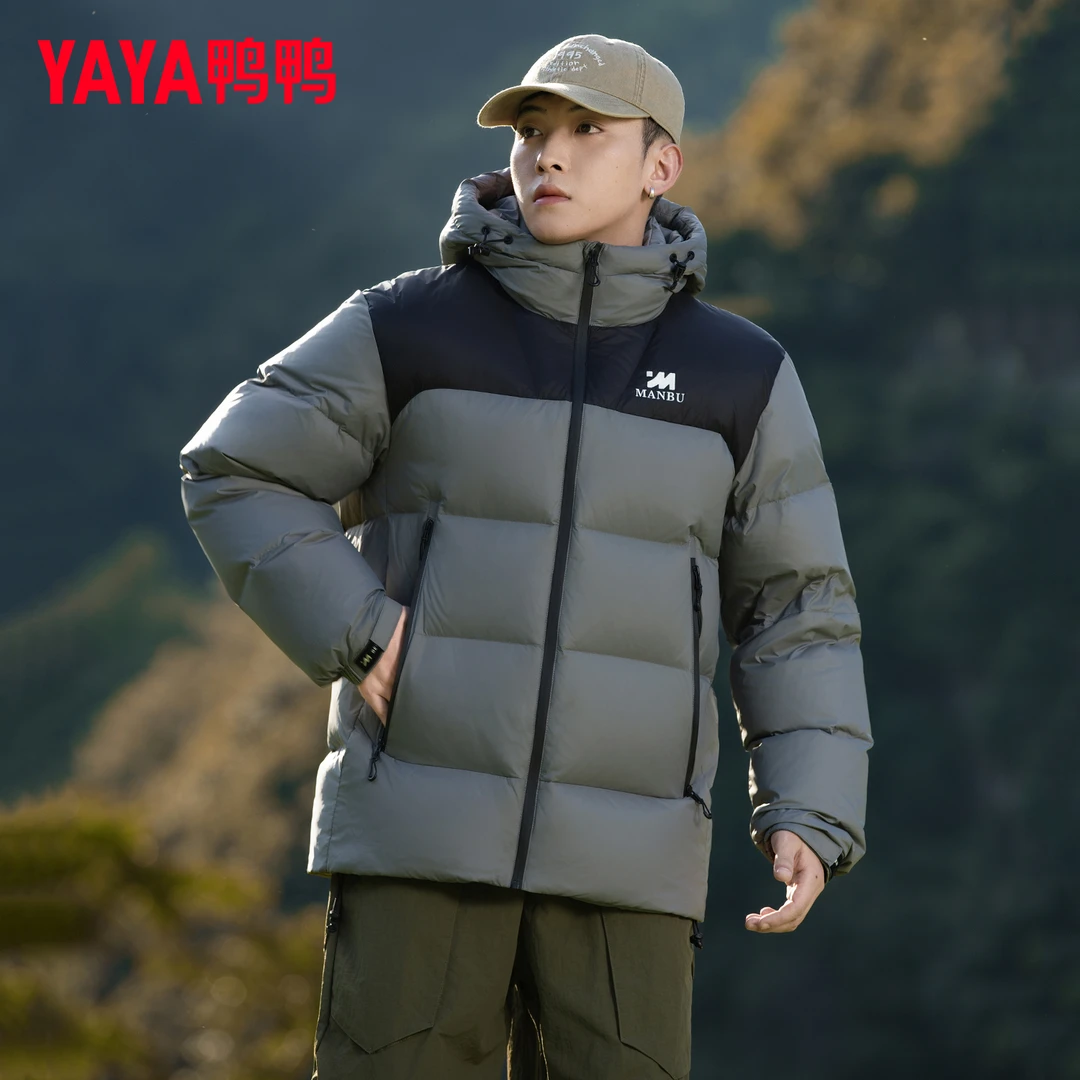 鸭鸭羽绒服男士冬季加厚2025新款短款户外防寒保暖面包服男装外套