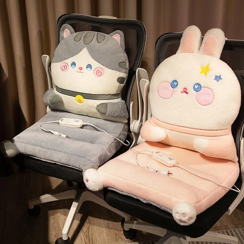 冬季办公室坐垫加热屁垫久坐靠垫靠背一体椅子座垫座椅垫学生宿舍