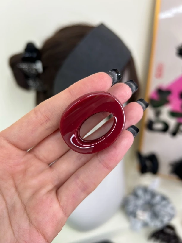 L413安可拉红小圆抓迷你简约设计感抓夹（一对装）