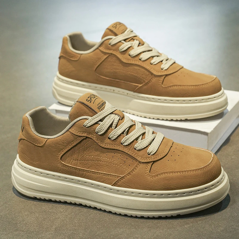 男鞋秋季2025新款学生透气休闲板鞋男士潮流百搭增高耐磨运动潮鞋