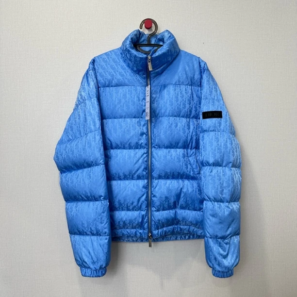99新 DIOR/迪奥 蓝色满印羽绒服/尺码44/编号20239