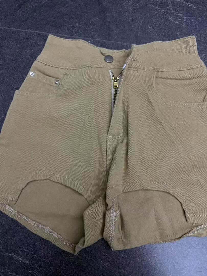 E5-3卡其色“长腿”牛仔短裤（8830）