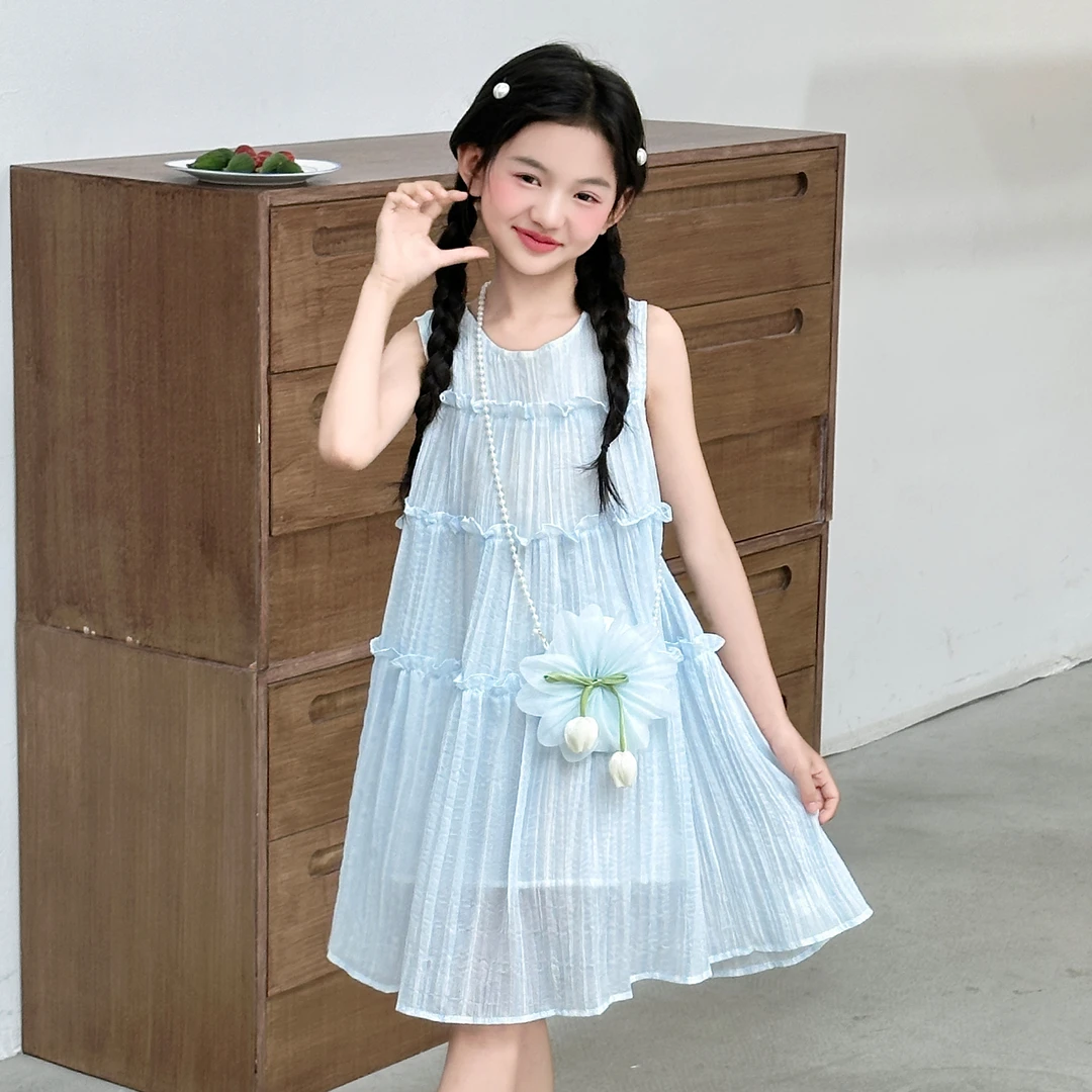 2025超火连衣裙女童夏季小女孩女大童绝美背心裙儿童装女夏装裙子