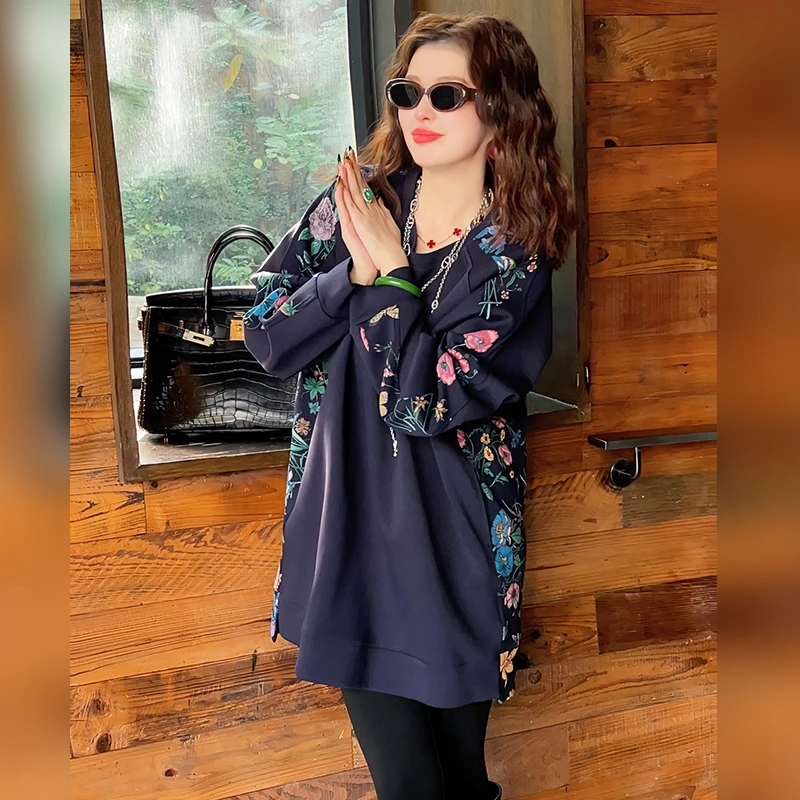 【Linda姐高端线】秋冬时尚气质慵懒休闲上衣印花卫衣AF5SWY0466