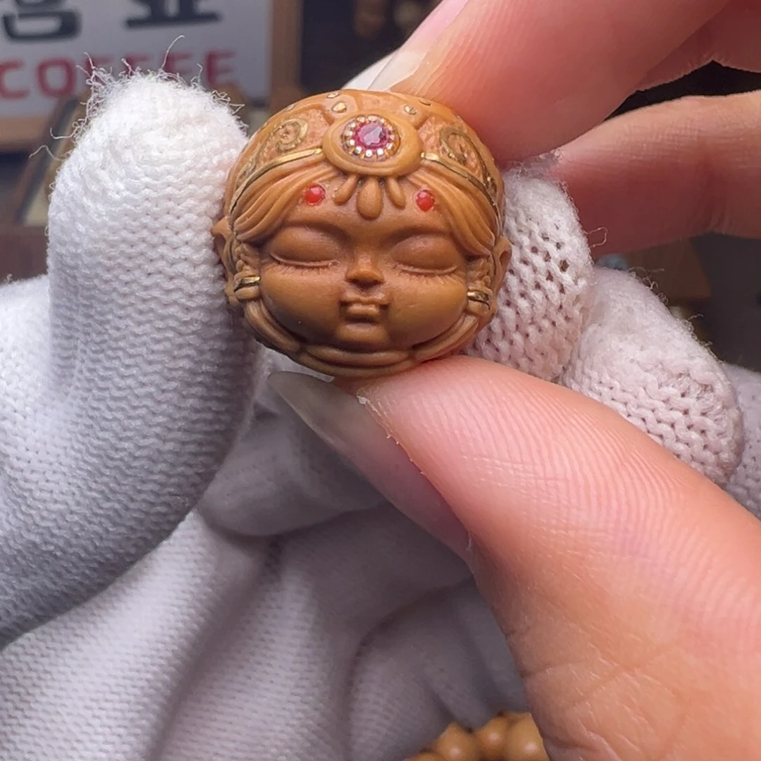 猴头核桃把件镶嵌款扎基拉姆18左右尺寸全品有正常封口线