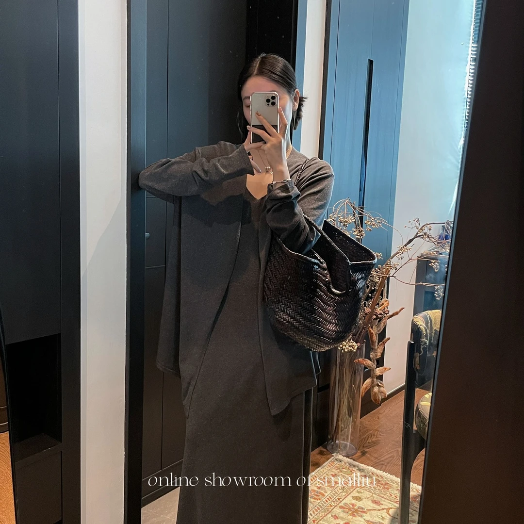 SMALLIU【开衫/】亚麻杂色点点针织开衫慵懒风出游服装女