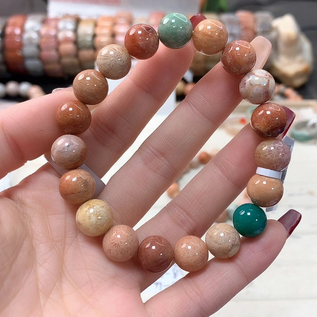 硅化珊瑚（珊瑚玉）手链未镶嵌懂**…412