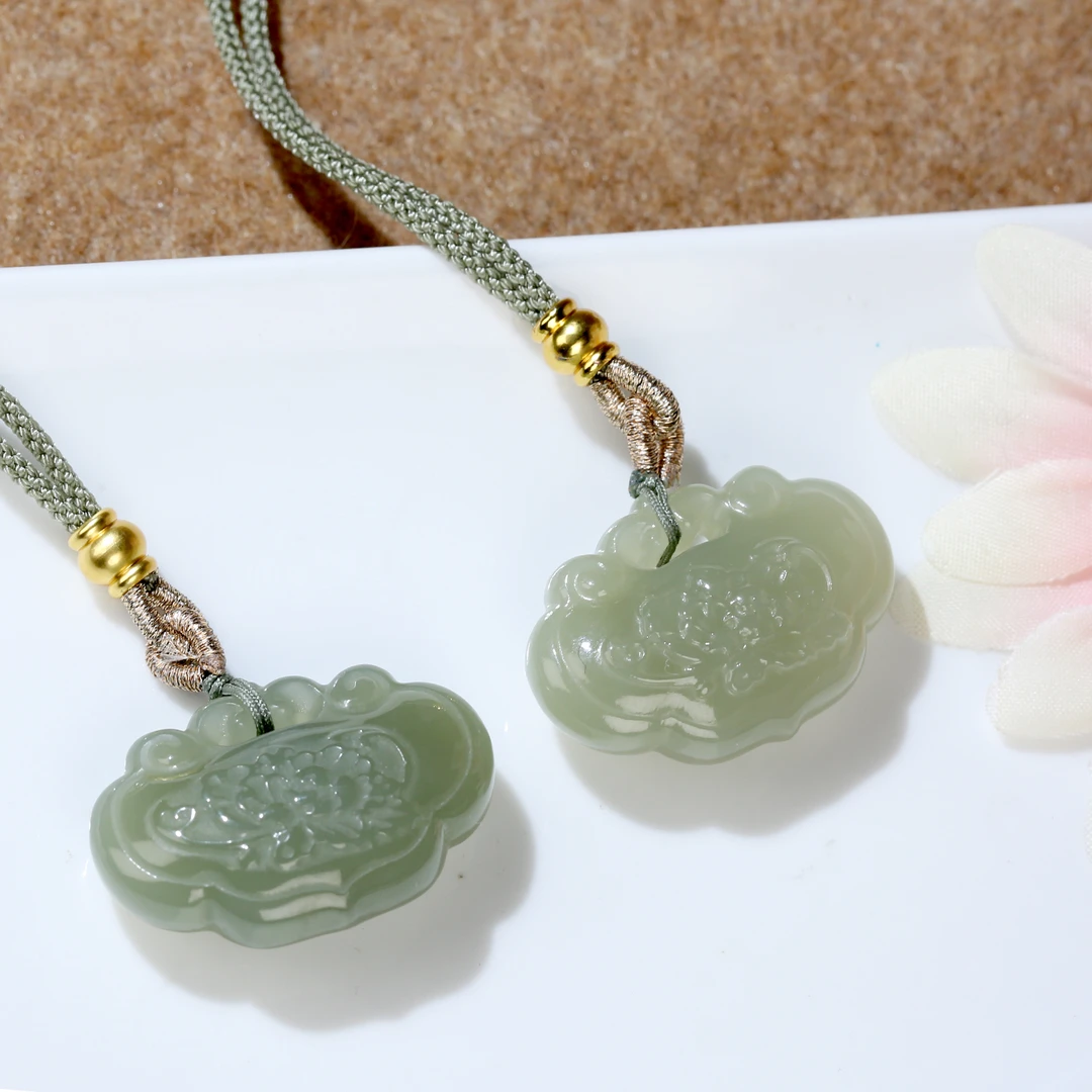 【温兆伦专属】天然和田玉挂件如意锁吊坠多样性发1 JY048