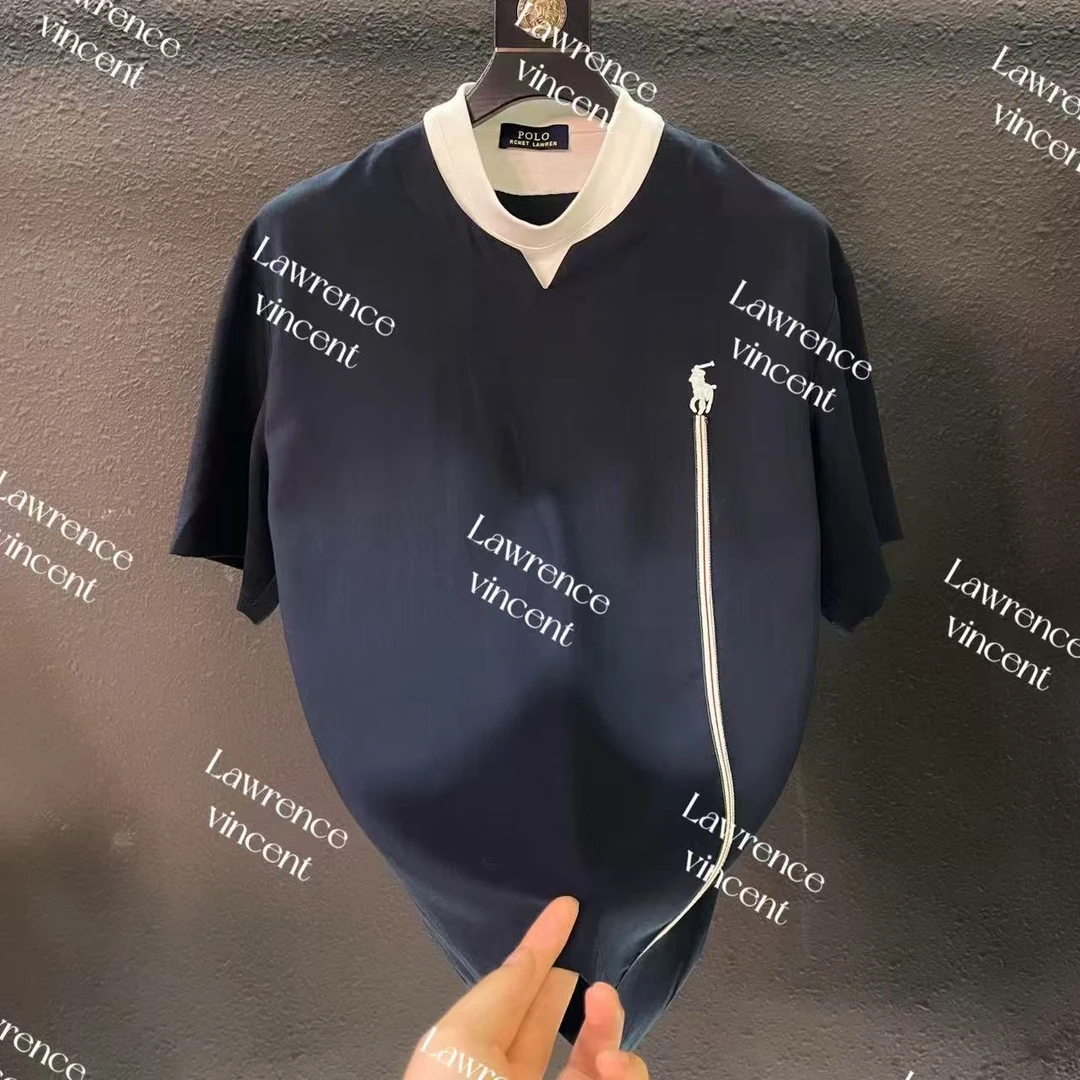 Lawrence Vincent 亚麻纤维时尚休闲polo衫百搭男女款短袖T8014