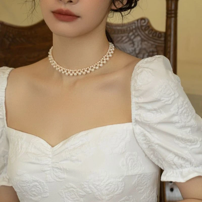 合金仿珍珠项链 C0063时尚百搭项链