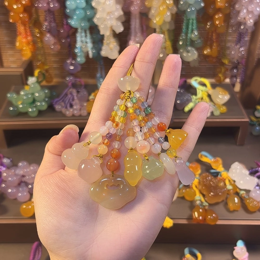 玛瑙/玉髓未镶嵌车挂手机链