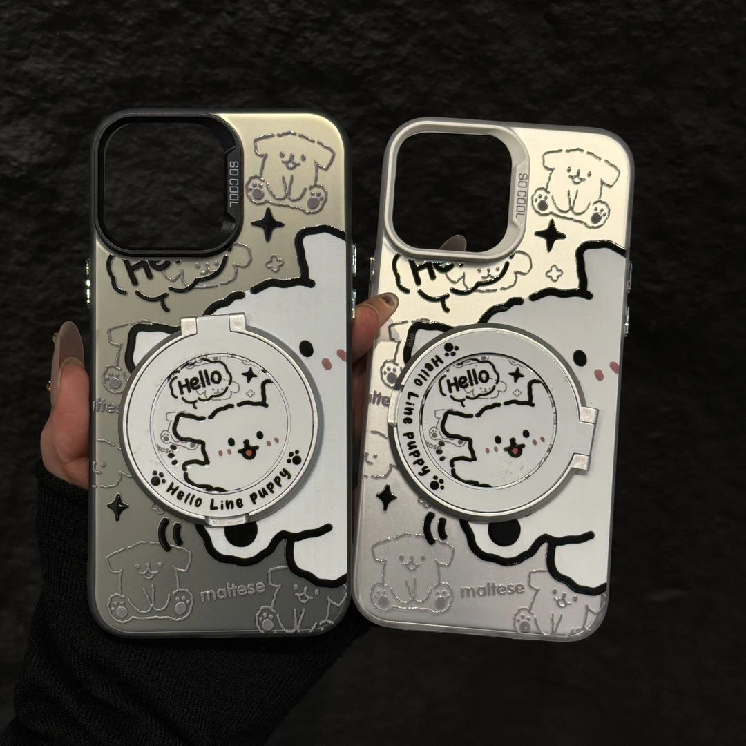 hello线条小狗苹果17手机壳iPhone16promax彩银华为p小众oppo小米