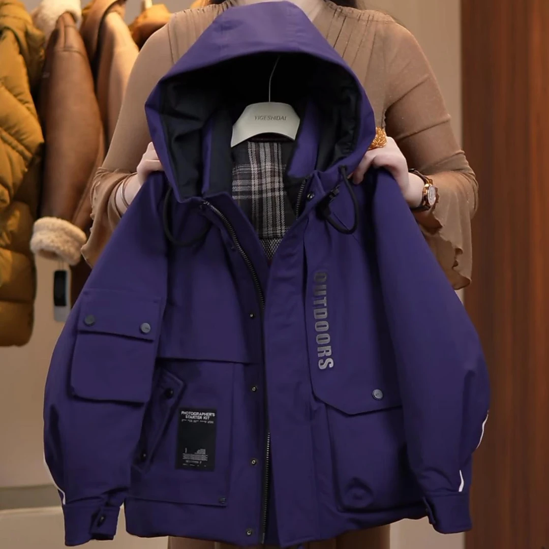 【年中清货】90白鸭绒工装加厚羽绒服中大童防寒连帽羽绒服YG6571