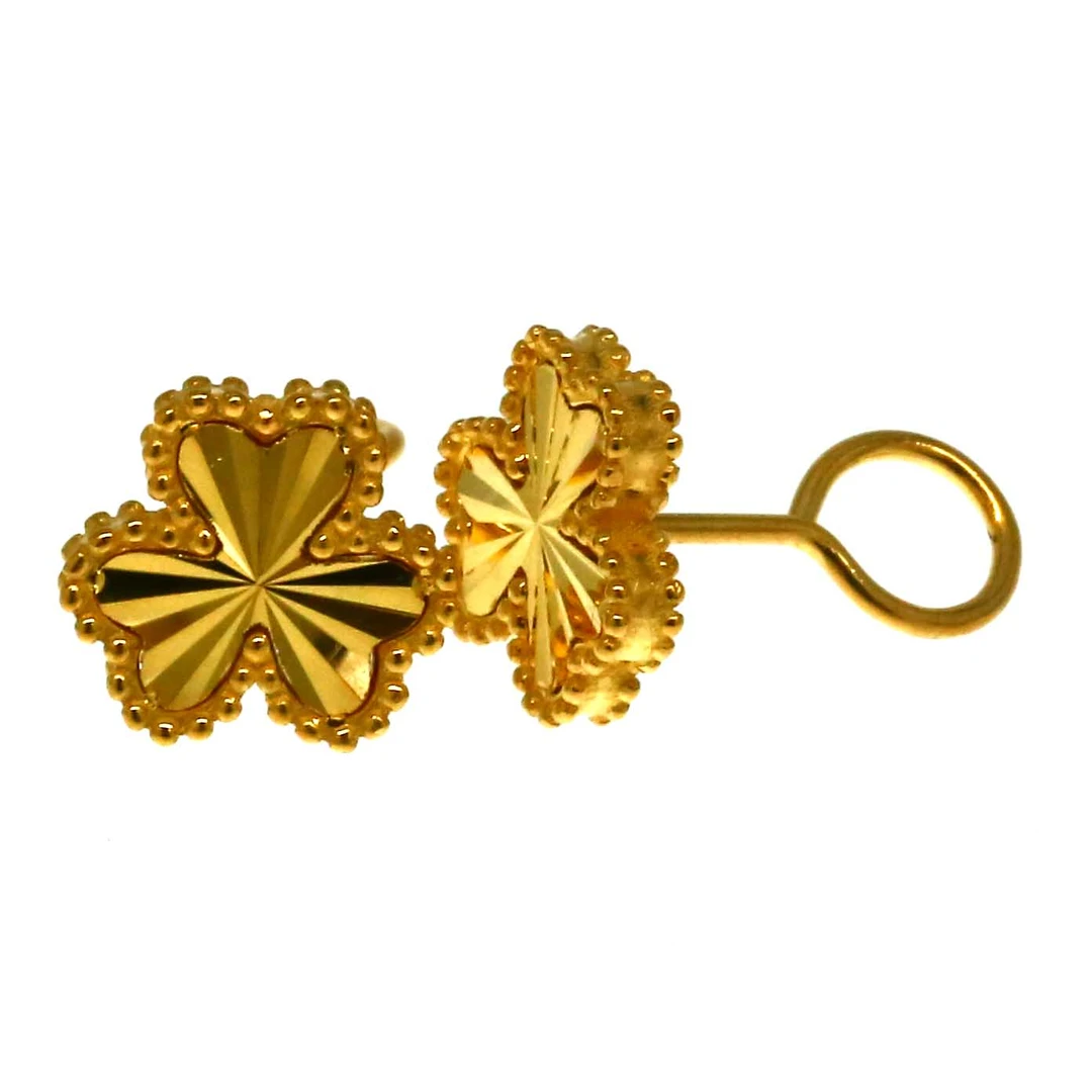 CAIBAI JEWELRY/菜百首饰祥云小镇足金耳钉