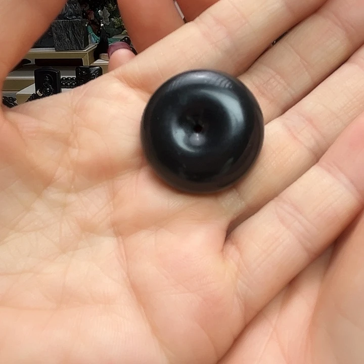 和田玉（墨玉）未镶嵌手链平安扣