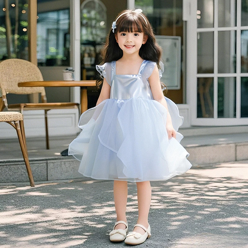 笛莎童装女童裙子夏季新款欧若风小童宝宝公主风连衣裙-13252U104