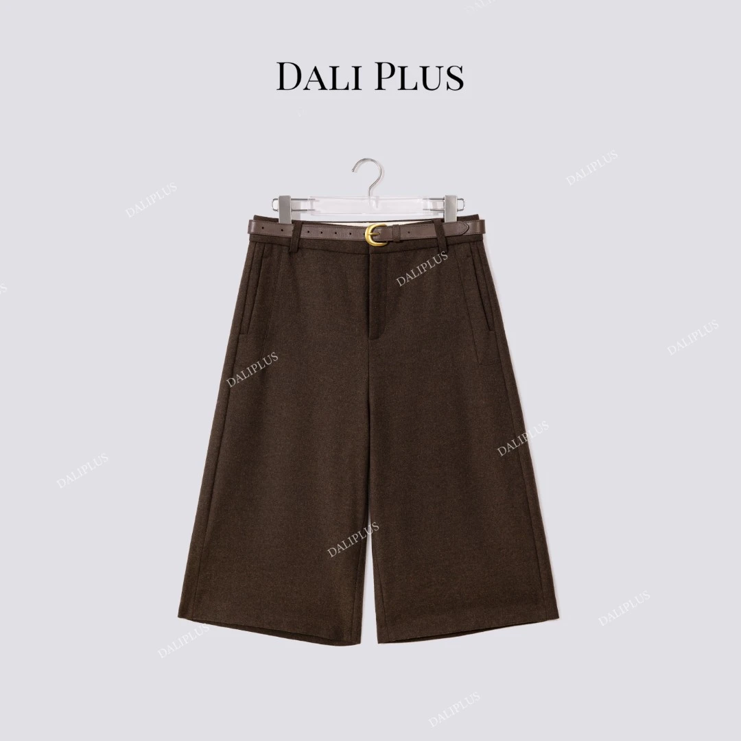 DALI PLUS“羊毛呢子七分裤”秋冬时髦精必穿 高腰百搭裤-D5ST1489