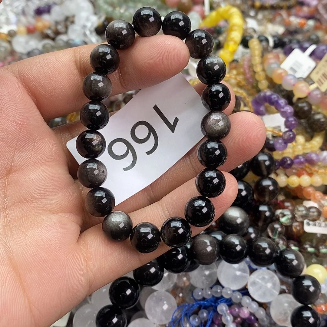 黑曜岩未镶嵌手链手链