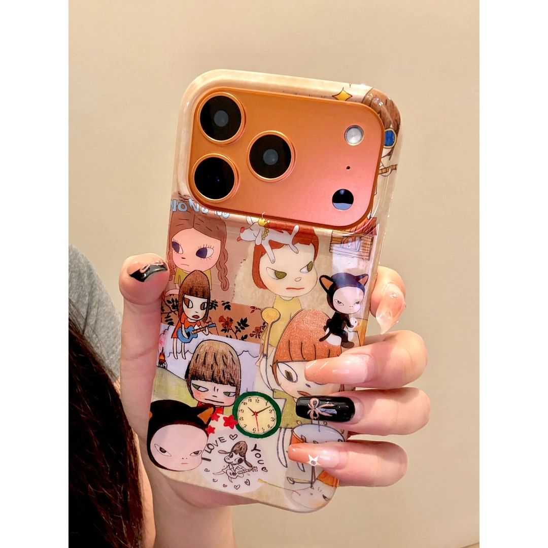 适用苹果iphone17promax涂鸦女孩16pro个性创意15韩系14ins手机壳
