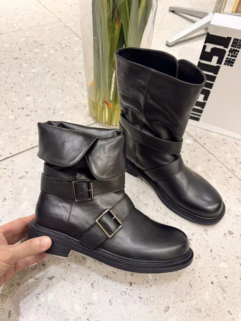 【2025新品女鞋】厚底加绒休闲平底加绒瘦瘦靴女靴时装靴雪地靴女鞋