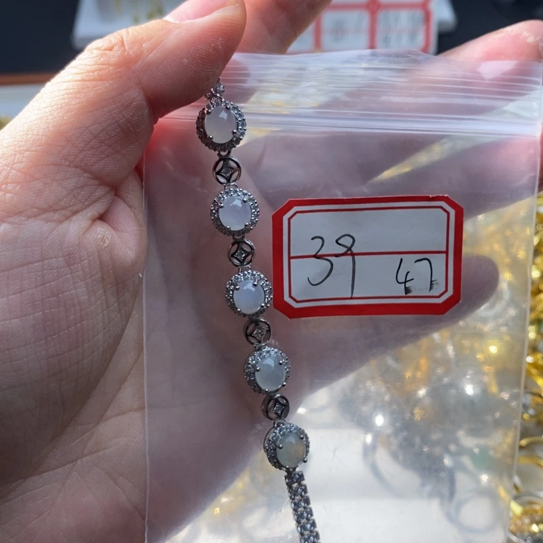 翡翠戒指银S925镶嵌翡翠首饰