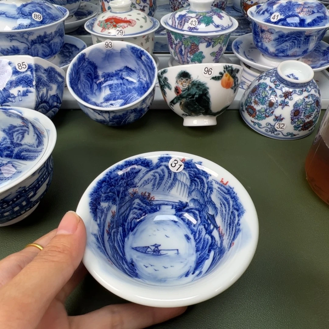 陶瓷景德镇纯手工纯手绘茶具木木31