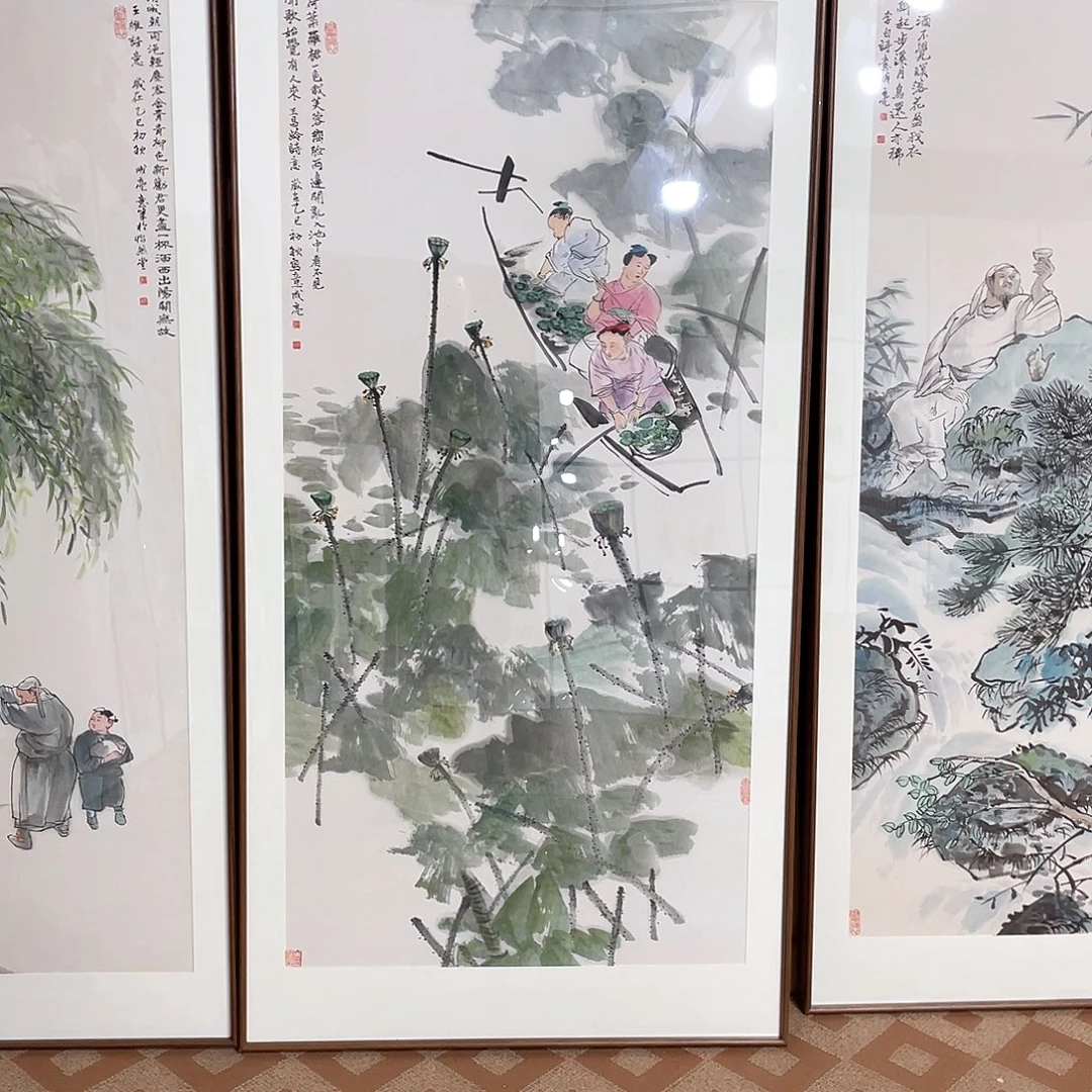 国画手绘画作品带框80/160